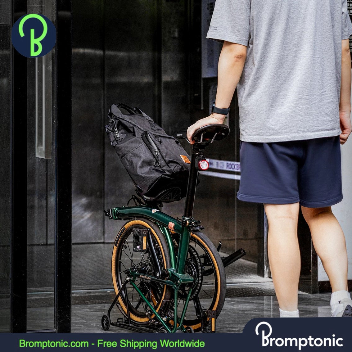 Brompton Faltrad-Rucksack 11.5L - Multifunktionale Reißverschlusstasche