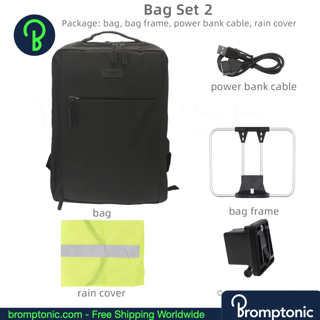 Brompton Front Backpack 14.4L, Laptop-Ready, Rain Cover Included